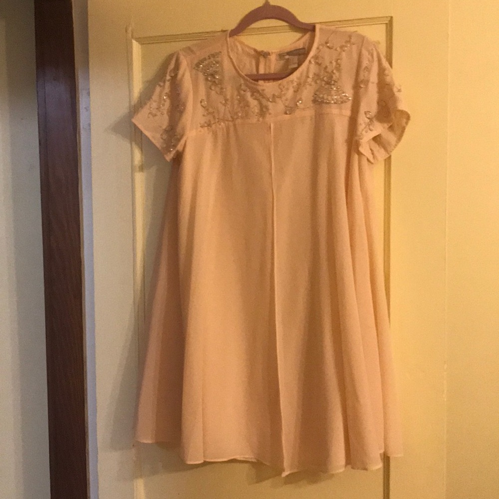 Peach chiffon dress